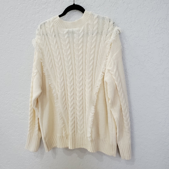 Lane Bryant Fringe Cableknit sweater plus sz 22 24 new with tags - Picture 7 of 9